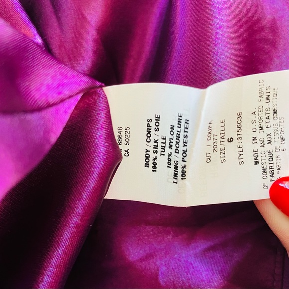 ABS Allen Schwartz A-Line tulle sleeveless Ruched 100% Silk Mini Dress - Picture 8 of 9